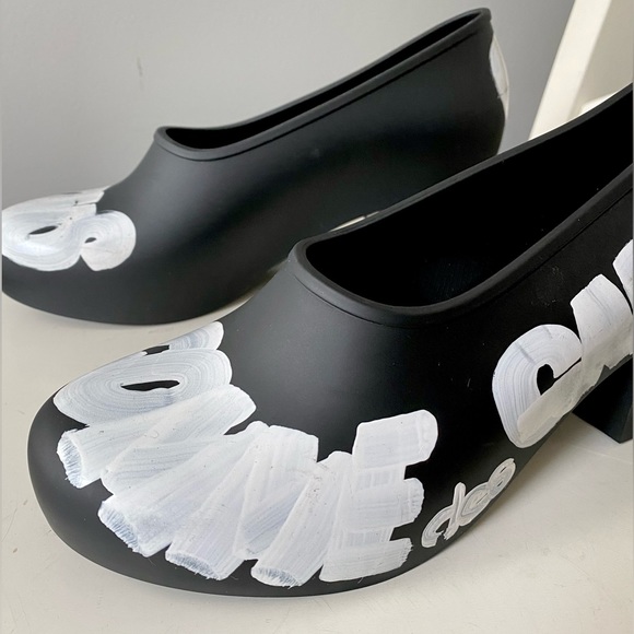 Comme des Garçons + Melissa Logo Matte PVC Heels. Size 8. NWOT. Never worn. - Picture 10 of 10